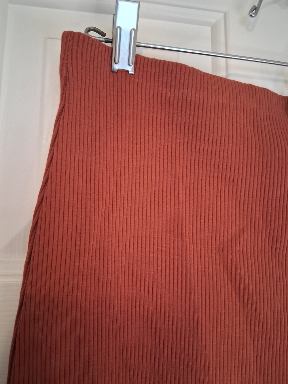 Lulus Set For Life Ribbed Midi Skirt Rust Red Size Large - Picture 7 of 10